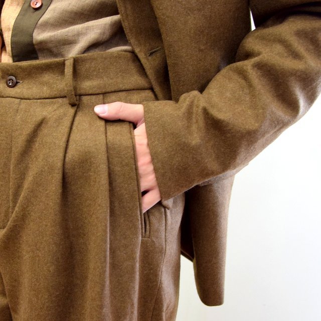 【2020】FRANK LEDER(フランクリーダー)/ LIGHT WEIGHT LODEN WOOL 2TUCK TROUSERS -BROWN- #0723028(6)