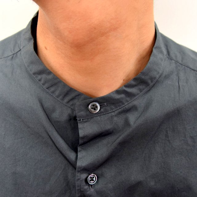 Graphpaper (グラフペーパー)/ BROAD OVERSIZED L/S BAND COLLAR SHIRT -CHARCOAL- #GM211-50111B-GR(6)