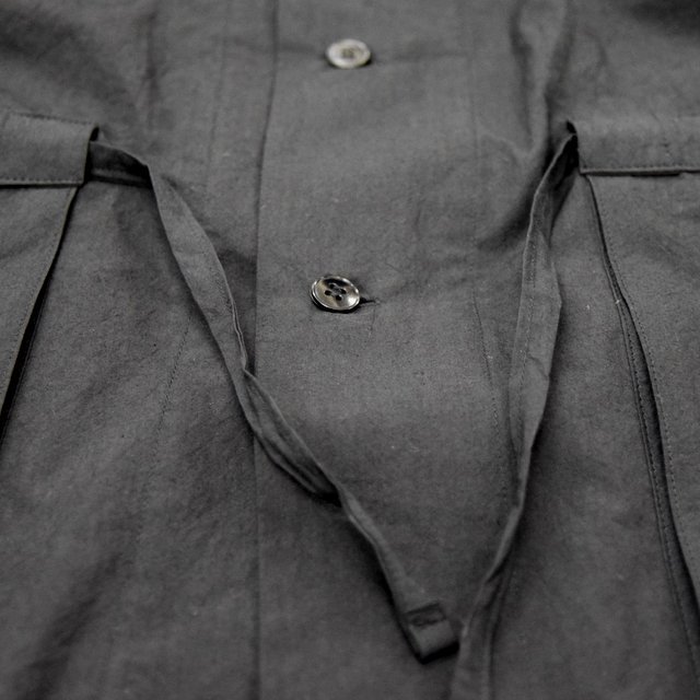 FRANK LEDER(フランクリーダー)/TRIPLE WASHED THIN COTTON SHIRT JACKET WITH DRAWSTRING -BLACK- #0916082(6)