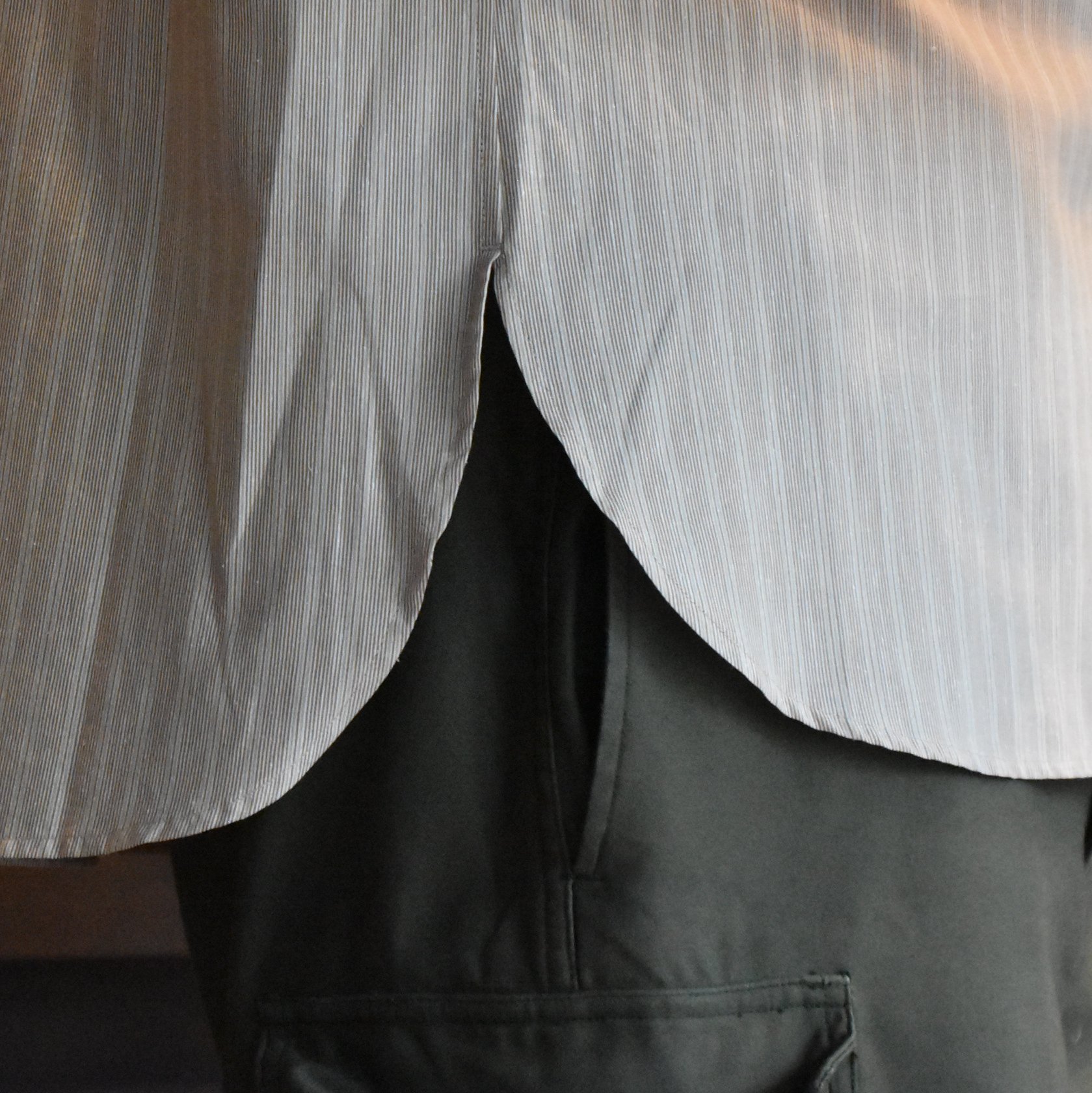 【40% off sale】Cristaseya(クリスタセヤ)/STRIPED SILK AND COTTON MAO SHIRT -BROWN STRIPES- #08DA-SC-BRS(6)