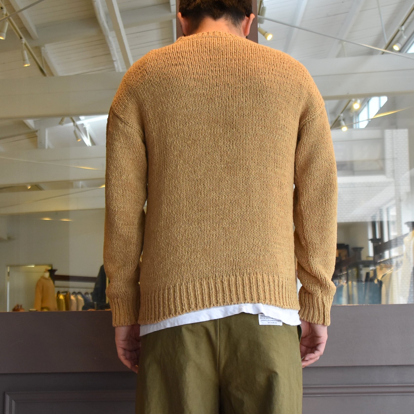 【40% off sale】Cristaseya(クリスタセヤ)/OVERSIZED 2YARNS FETTUCCIA SWEATER -LIGHT KHAKI- #11SA-FE-LKH(6)