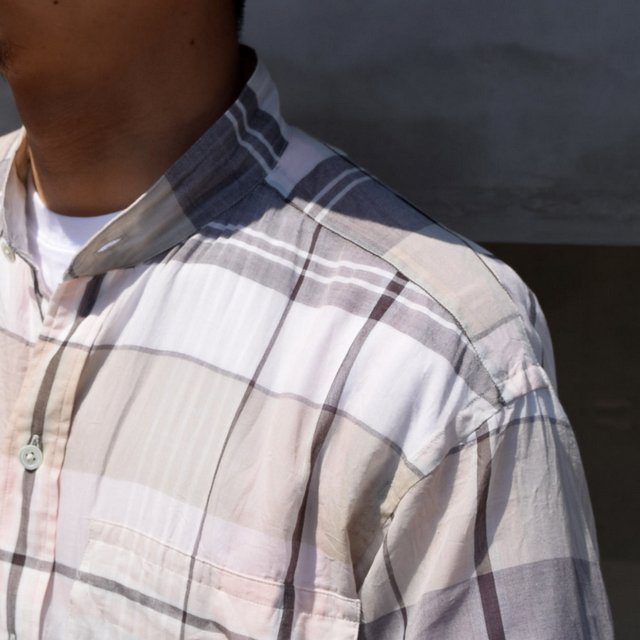 KAPTAIN SUNSHINE (キャプテンサンシャイン)/ STAND COLLAR SAFARI SHIRT -BIG PLAID- #KS21SSH12(6)