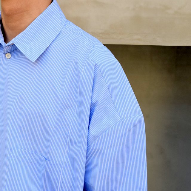 CAMIEL FORTGENS(カミエル フォートゲンス)/ RESEARCH DOUBLE SHIRT SHIRT COTTON -BLUE STRIPE- #11.11.06(6)