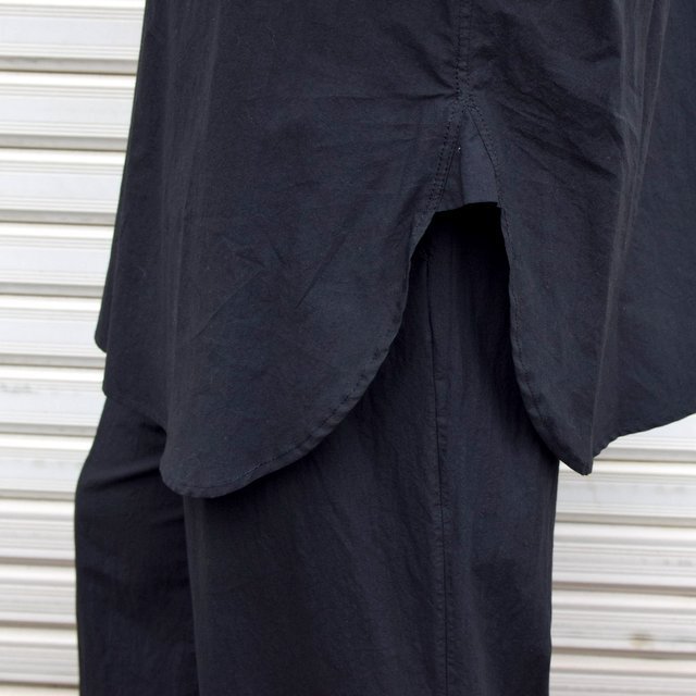 FRANK LEDER(フランクリーダー)/TRIPLE WASHED THIN COTTON S/S SMOCK ‐BLACK- 0917095-99(6)