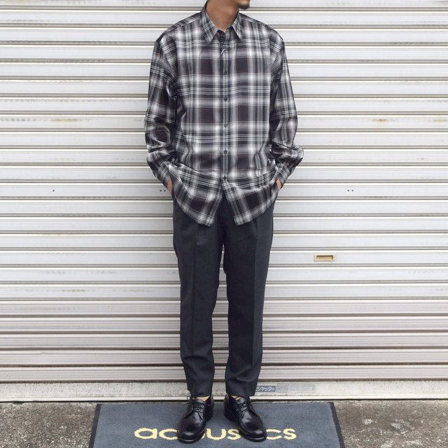 AURALEE(オーラリー)/WOOL RECYCRED POLYESTER CLOTH SHIRT -BLACK CHECK- #A21AS01EM(6)