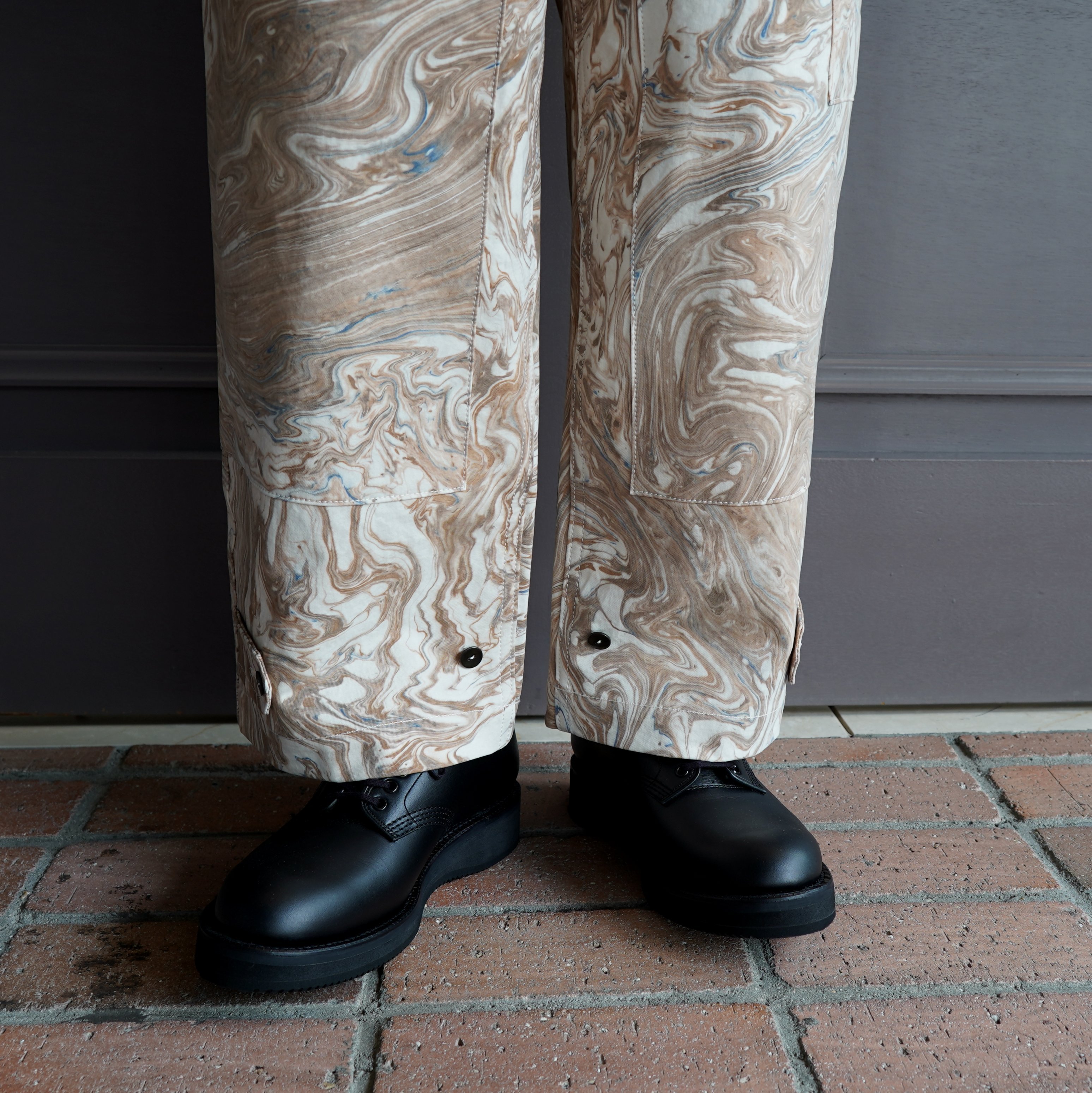 amachi.(アマチ) Double Knee Cargo Pants -Blue Beige Marble- #AY9-20(6)