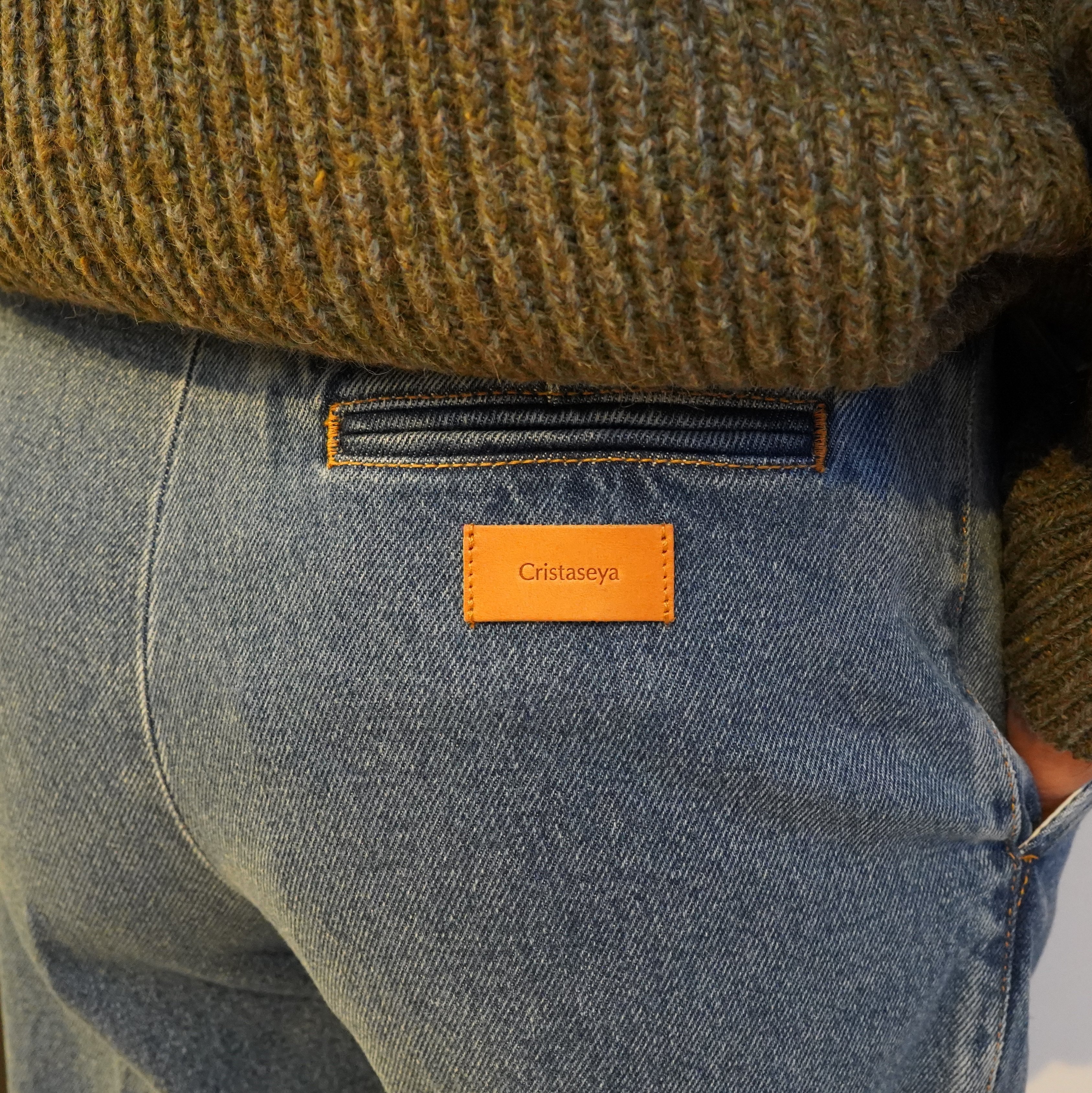 Cristaseya(クリスタセヤ)/ Pleated trousers -Bleached indigo- #03ED-K(6)