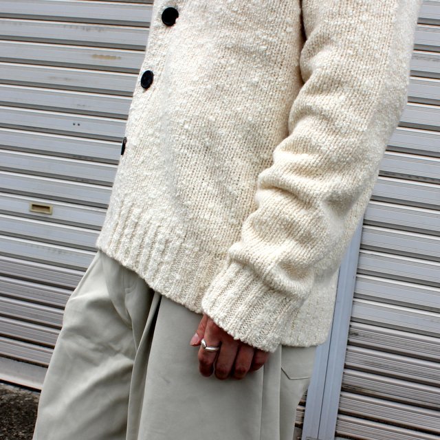 STUDIO NICHOLSON(スタジオニコルソン)/ BOUCLE MERINO 1.5GGG BOUCLE CARDIGAN -MILK- #SNM-759(6)