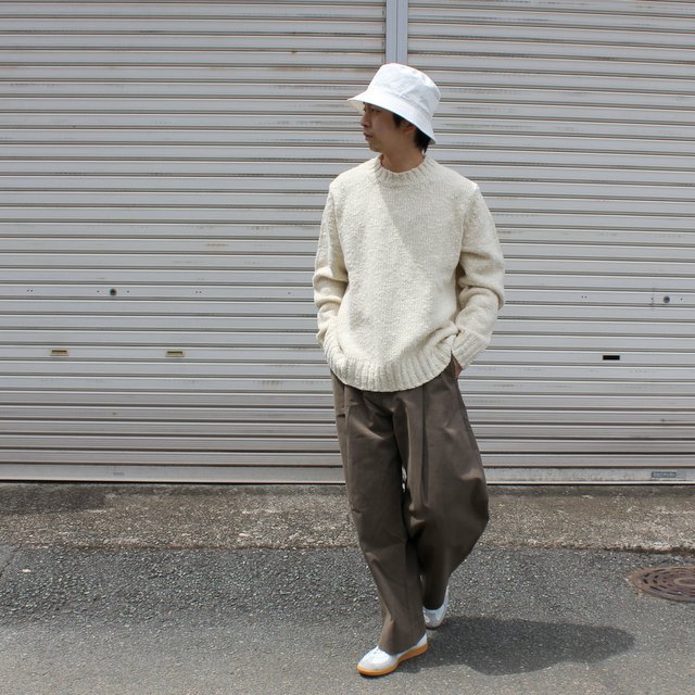 STUDIO NICHOLSON(スタジオニコルソン)/ TRINITY BOUCLE MERINO 1.5GG BOUCLE JUMPER -MILK- #SNM-760(6)