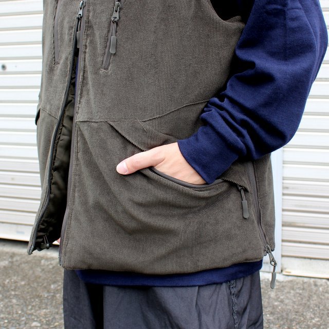 is-ness(イズネス)/ ×Abu Garcia M909 CORDUROY PADDING VEST -OLIVE- #21AAB-0004(6)