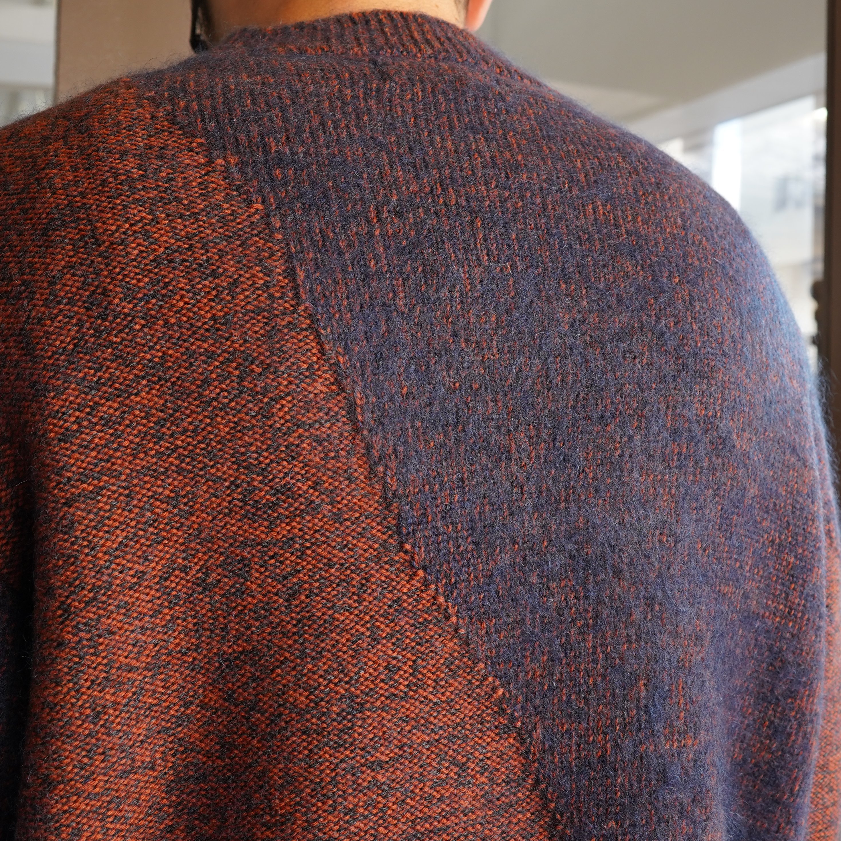 amachi.(アマチ)/Gardeners knit-Red wood×Navy- #AY9-29(6)