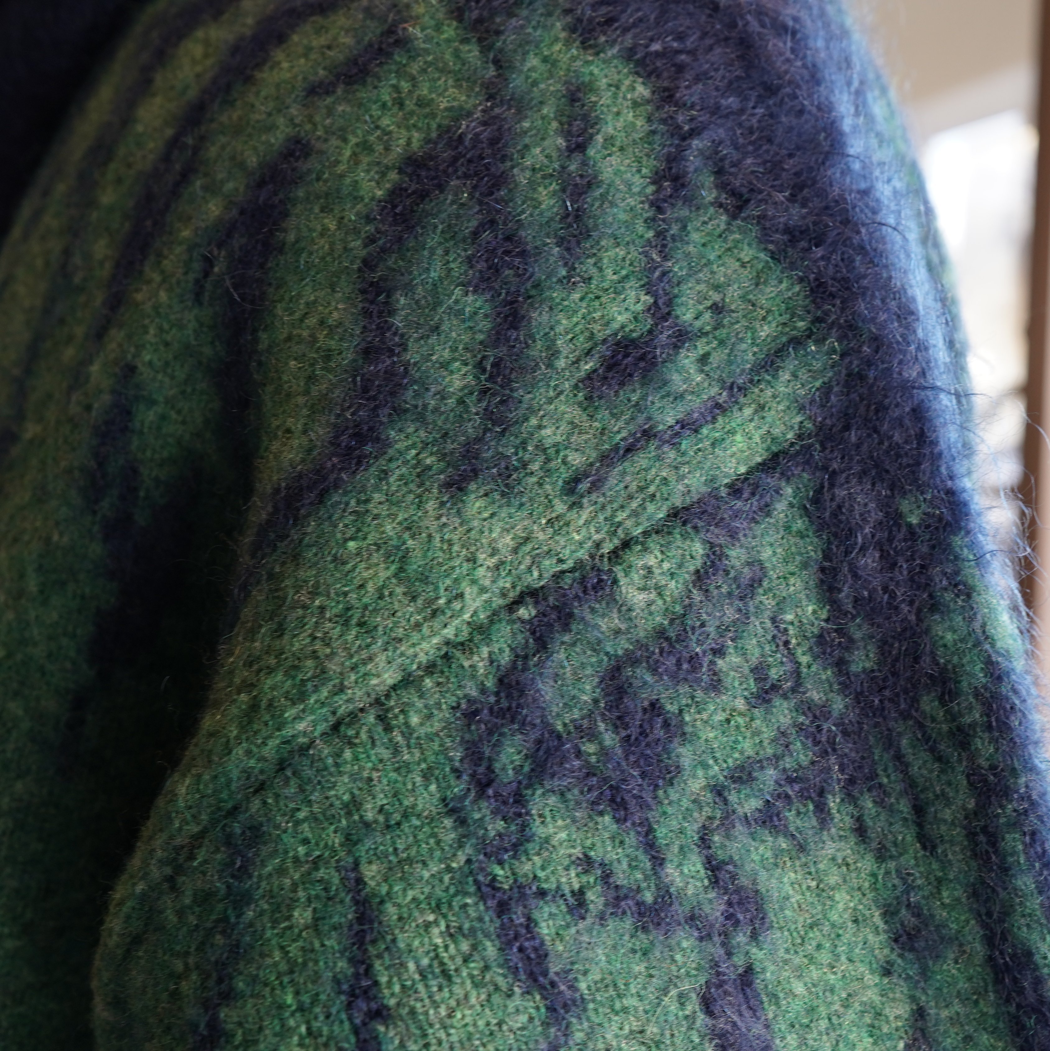 amachi.(アマチ)/Rainy Pattern Knit Hoodie -Blue×Green- #AY9-27(6)