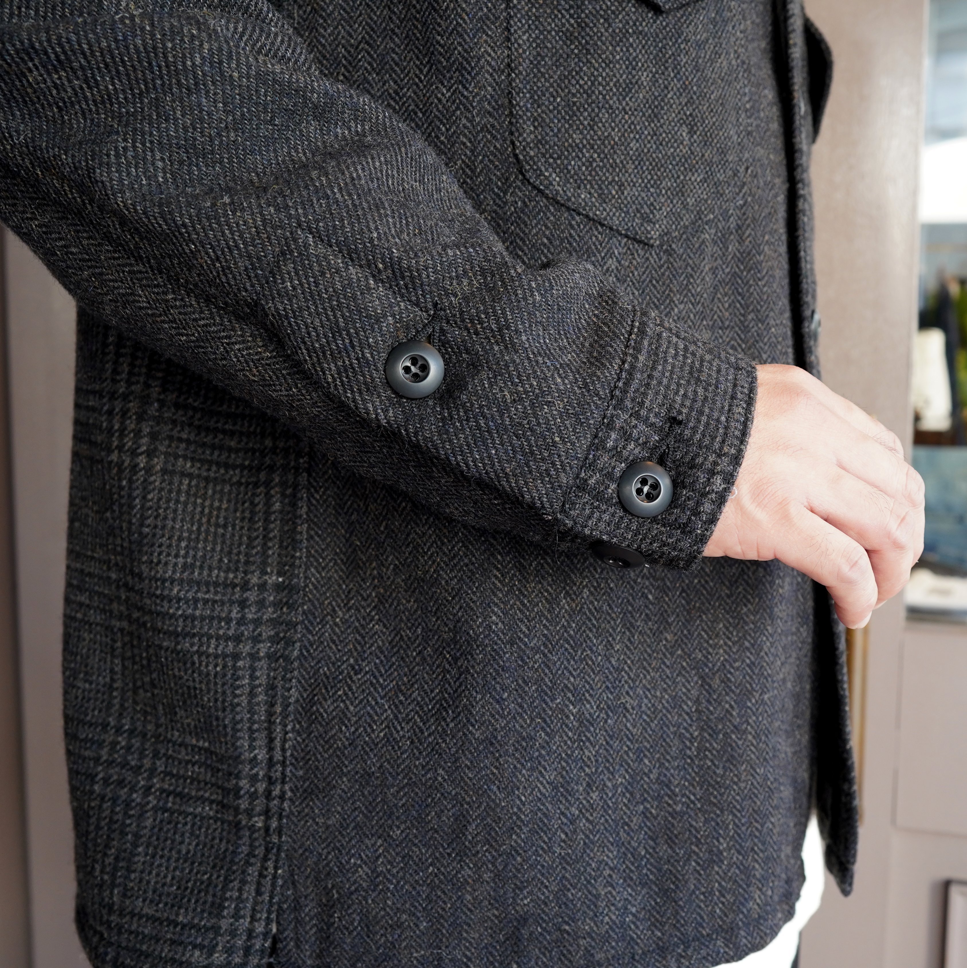 South2 West8(サウスツーウエストエイト)/Smokey Shirt TWEED/CRAZY PATTERN -CHARCOAL- #JO792(6)
