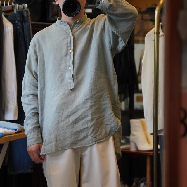 【25SS】MAATEE&SONS(マーティーアンドサンズ)/ ドS LINEN PULLOVER シャツ -SUMI,TAKESUMI- #MT5103-0618(6)