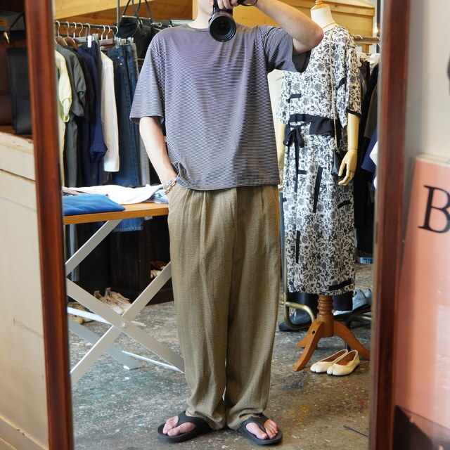 【25SS】MAATEE&SONS(マーティーアンドサンズ)/ SILK S/SLEEVE LOOSE TEE -NAVYWHITE,BLACK- #MT5103-0814(6)
