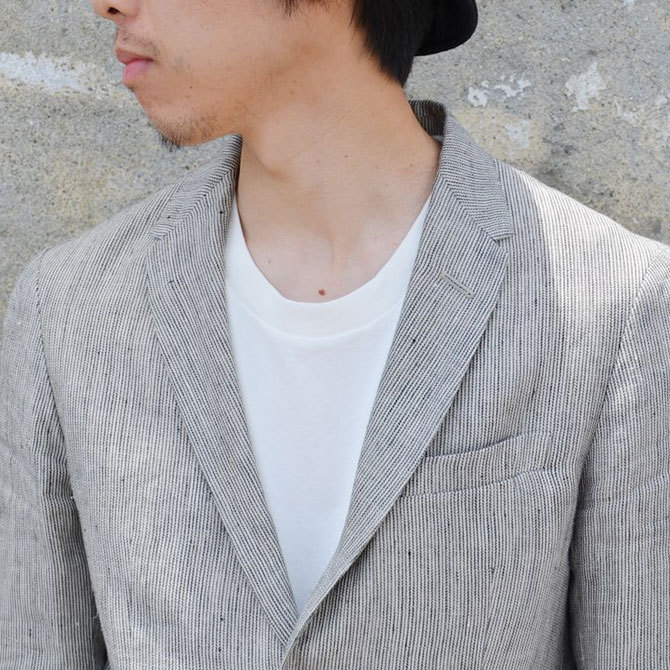 OLDMAN'S TAILOR(オールドマンズテーラ) 2Bストライプジャケット -GRY X NTL STRIPE-(7)