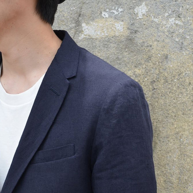 OLDMAN'S TAILOR(オールドマンズテーラ) 2Bリネンジャケット -NAVY-(7)