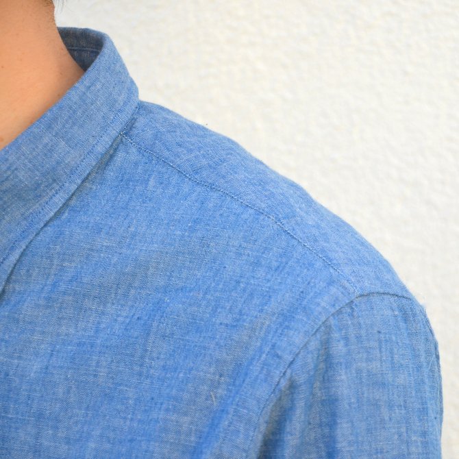 Officine Generale(ItBVWFl[)/ Button Down Japanese Chambray Selvedge -BLUE- #PERMSHI004(7)