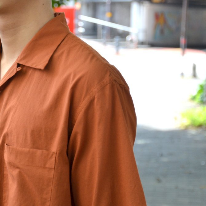 【2018 SS】 MARKAWARE(マーカウェア)/ OPEN COLLAR SHIRTS S/S -BROWN- A18A-12SH01B(7)