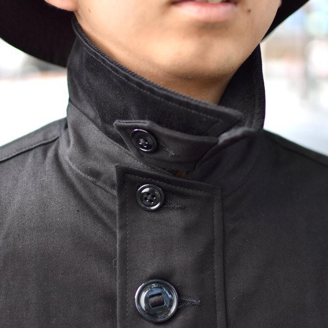 【30% OFF SALE】 MONITALY(モニタリー)/ MILITARY HALF COAT TYPE-B -VANCLOTH SATEEN BLACK- #M24003(7)