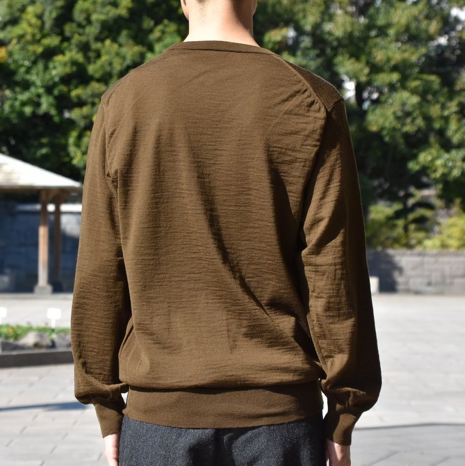 【2018 AW】COMOLI (コモリ) 18Gウールクルーネックニット -BROWN- #N03-06001(7)