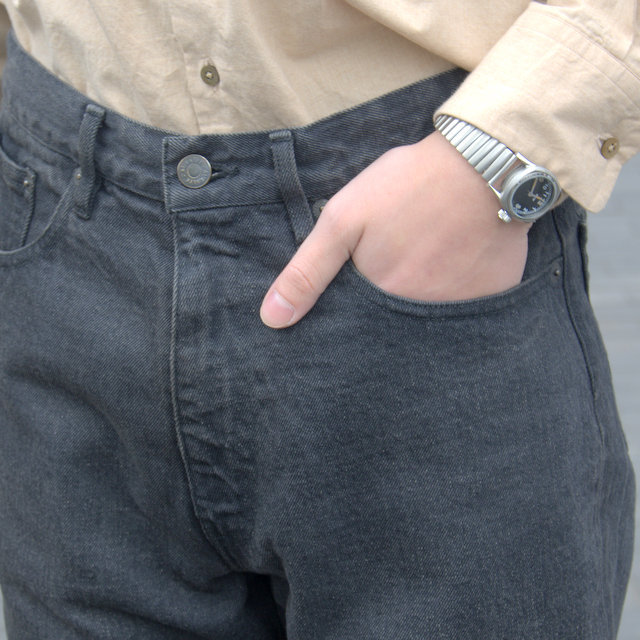 【19 SS】 AURALEE(オーラリー)/ WASH HARD TWIST DENIM 5P PANTS-BLACK #A9SP03DM(7)