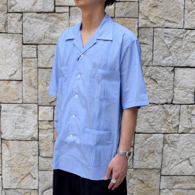 【2019 SS】AURALEE(オーラリー)/ FINX SILK STRIPE CUBA SHIRTS-BLUE STRIPE-#A9SS02FS(7)