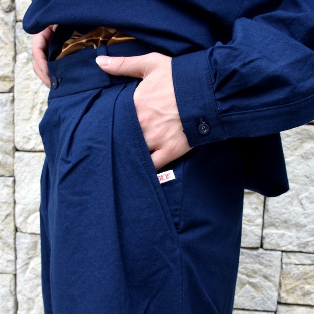 【2020 SS】FRANK LEDER(フランクリーダー)/ BALTIC BLUE DYED VINTAGE BEDSHEET 2TUCK TROUSERS -BLUE- #0913029-39(7)