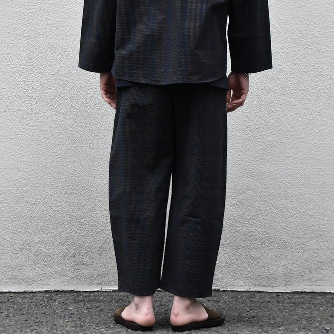 【2020 SS】 Cristaseya(クリスタセヤ)/ STRIPED SEERSUCKER MOROCCAN PAJAMA PANTS -Black/Brown striped#03DA-S-ST(7)
