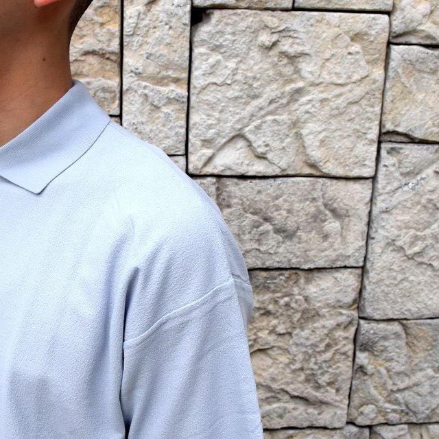 【2020 SS】AURALEE(オーラリー)/ HARD TWIST AMUNZEN DOUBLE CLOTH POLO -L.BLUE- #A20SP02KN(7)