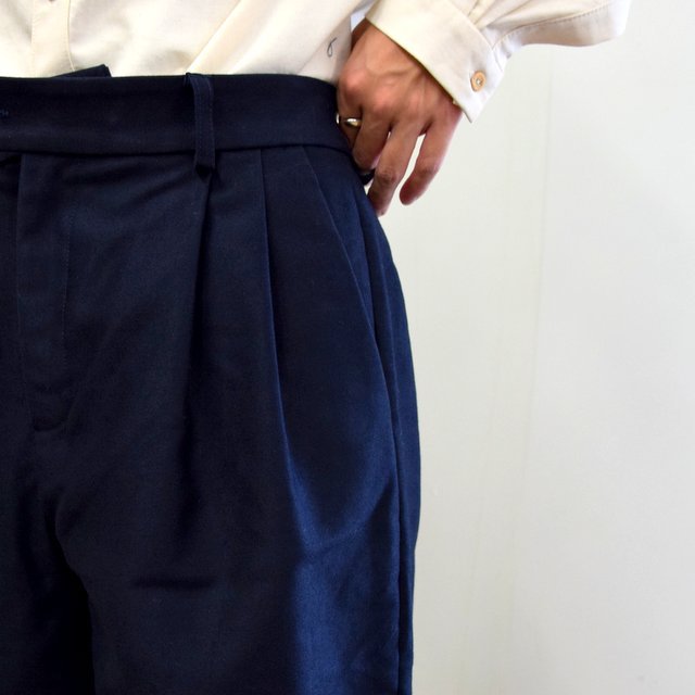 FRANK LEDER(フランクリーダー)/ MOLESKIN 2TUCK TROUSERS -NAVY- #0723026(7)