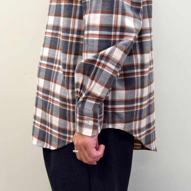 【2020】Graphpaper (グラフペーパー)/ THOMAS MASON FOR GP CHECK B.D BOX SHIRT -GRAY×ORANGE- #GM203-50180(7)