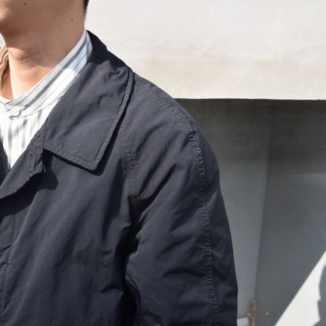 SCYE BASICS(サイベーシック)/ PE/NY 高密度タフタ製品染めバルマカーンコート -BLACK- #5120-73500(7)