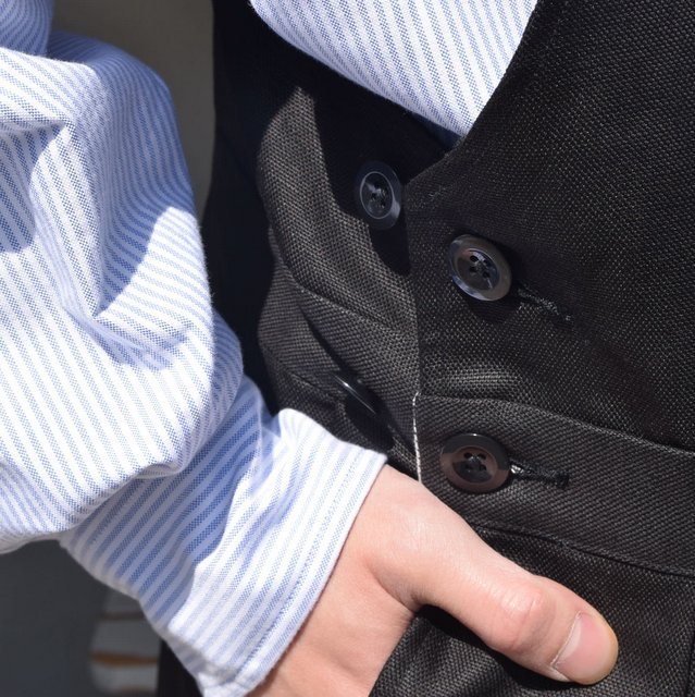 NEAT(ニート)/ COTTON LINEN OXFORD OVERALL -BLACK- #21-01LOO(7)