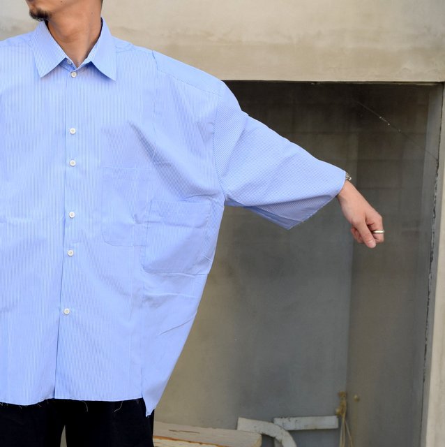 CAMIEL FORTGENS(カミエル フォートゲンス)/ RESEARCH DOUBLE SHIRT SHIRT COTTON -BLUE STRIPE- #11.11.06(7)
