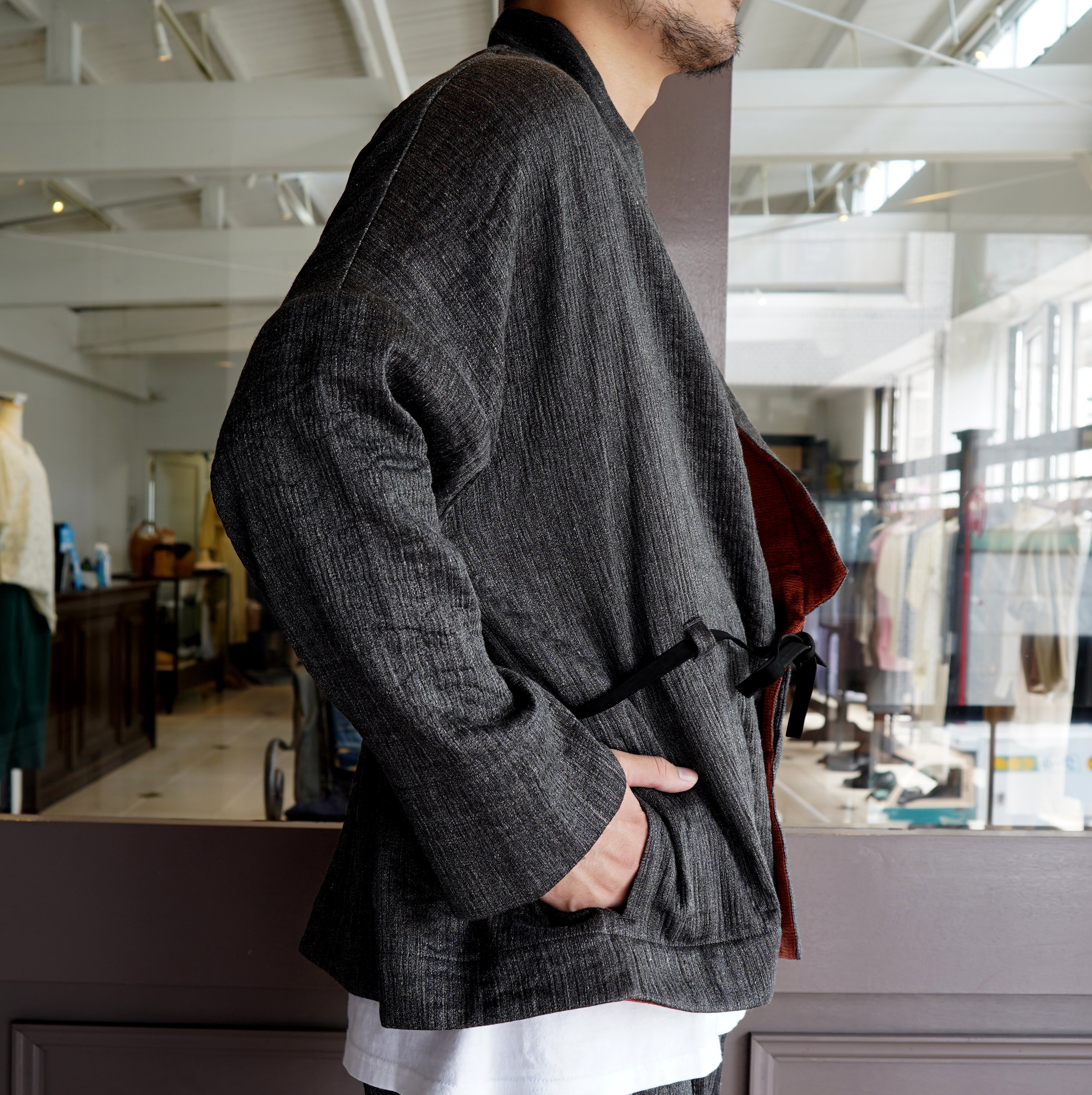amachi.(アマチ) Rikyu Jacket-Charcoal×Red wood- #AY9-9(7)