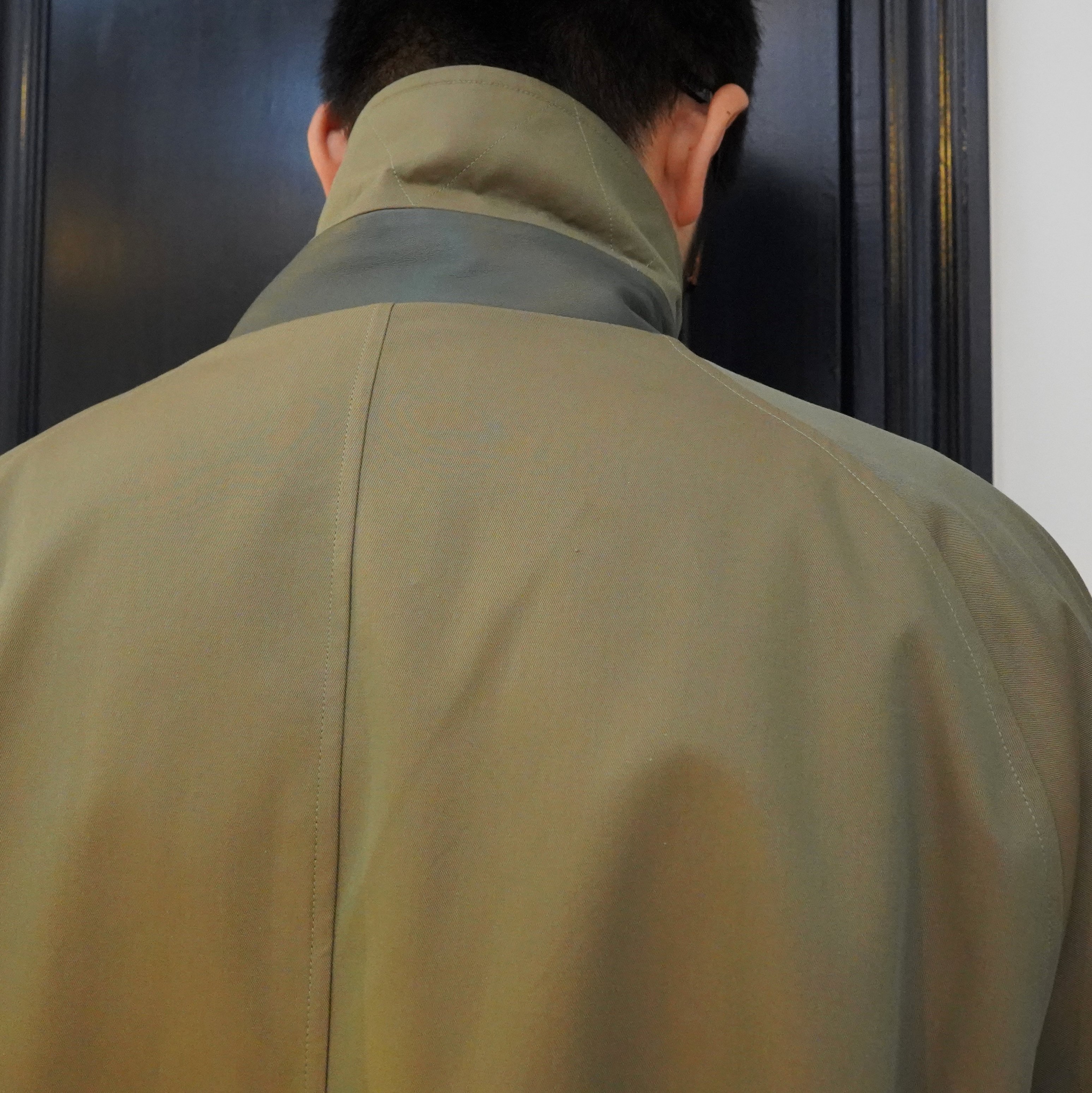 Cristaseya(クリスタセヤ)/Oversized trench with leather patch coat -Petroli- #01KA-CO-PE(7)