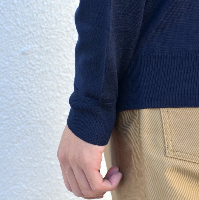 JOHN SMEDLEY(ジョン・スメドレー)/ HARCOURT PULLOVER MOCK TURTLE LS -MIDNIGHT- #harcourt(8)