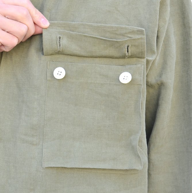 AURALEE(オーラリー)/ WASHED LINEN BIG FATIGUE JACKET -OLIVE GREEN- #A7SJ01LP(8)