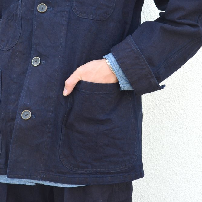 chimala(チマラ)/10OZ INDIGO X BLACK WEFT DENIM RAILROAD JACKET(UNISEX) -INDIGO- CS23-JT19(8)