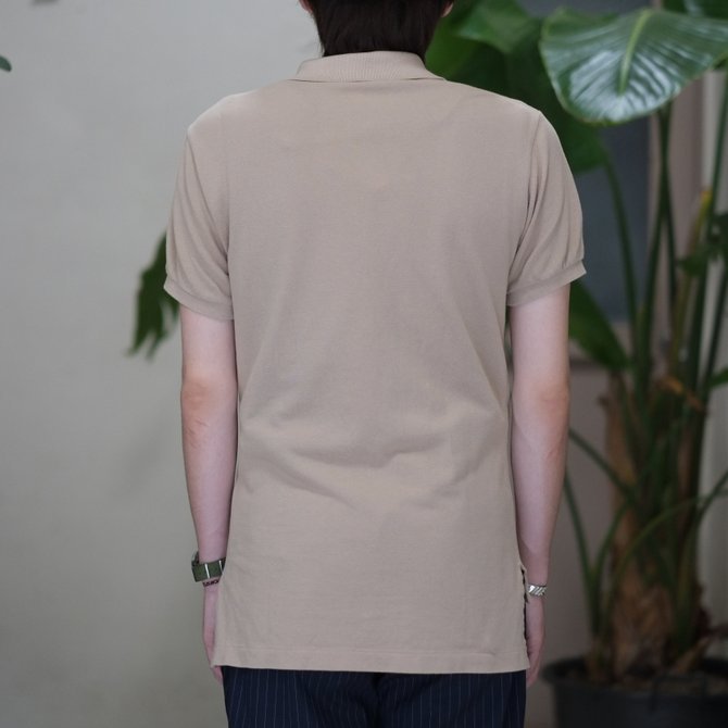 SCYE BASICS(サイベーシック) 40/1鹿の子ワンポイントポロシャツ -(42)BEIGE-(8)