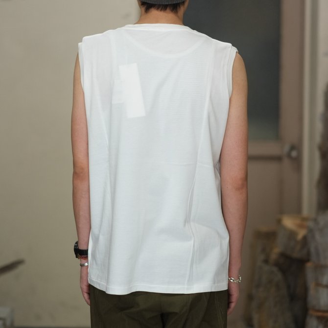 【2018 SS】COMOLI (コモリ) コットンシルク裏毛ノースリーブ -WHITE- #M01-05007(8)