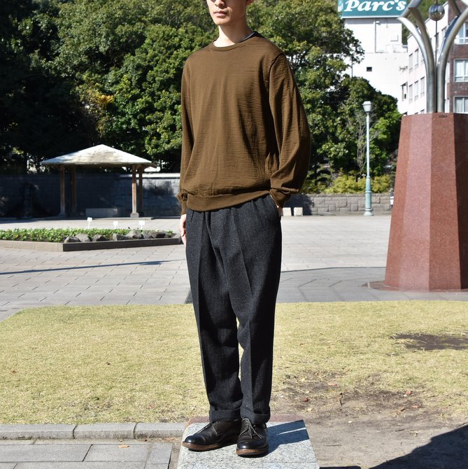 【2018 AW】COMOLI (コモリ) 18Gウールクルーネックニット -BROWN- #N03-06001(8)
