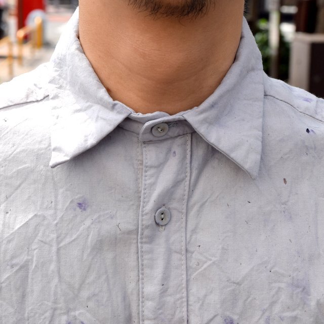 【30% off sale 】FRANK LEDER(フランクリーダー) BLUE BERRY DYED VINTAGE BEDSHEET SHIRT+JEWERY#0616019-35(8)
