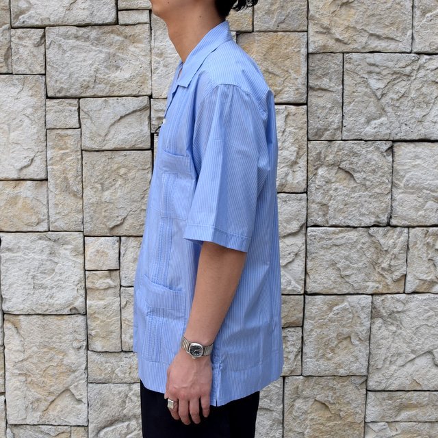 【2019 SS】AURALEE(オーラリー)/ FINX SILK STRIPE CUBA SHIRTS-BLUE STRIPE-#A9SS02FS(8)