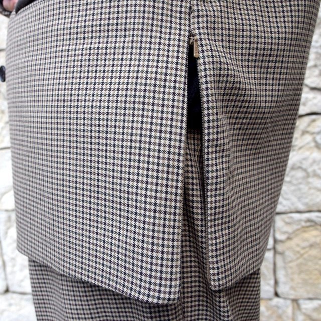 YOKE(ヨーク)/FIVE COLORS PLAID WOOL LOOSE DOUBLE BREASTED JACKET -BEIGE PLAID- #YK19AW0047J(8)