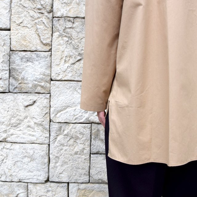 【2020 SS】blurhms(ブラームス) / Stand-up Collar Shirt L/S:LIGHT BEIGE BHS-20SS019(8)