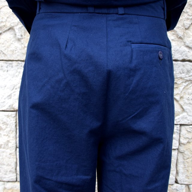 【2020 SS】FRANK LEDER(フランクリーダー)/ BALTIC BLUE DYED VINTAGE BEDSHEET 2TUCK TROUSERS -BLUE- #0913029-39(8)