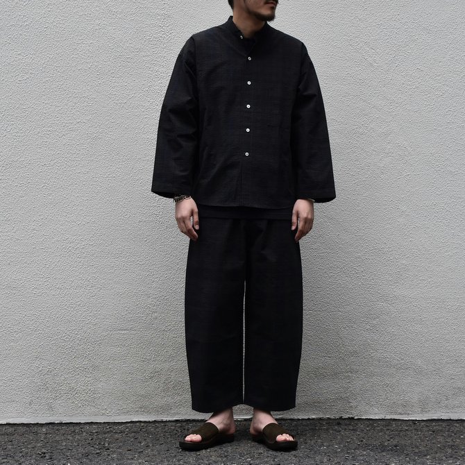 【2020 SS】 Cristaseya(クリスタセヤ)/ STRIPED SEERSUCKER MOROCCAN PAJAMA PANTS -Black/Brown striped#03DA-S-ST(8)