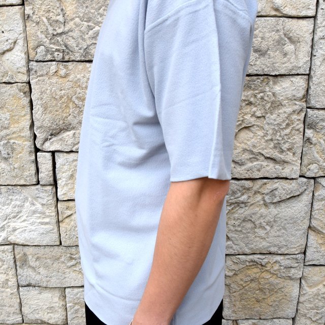 【2020 SS】AURALEE(オーラリー)/ HARD TWIST AMUNZEN DOUBLE CLOTH POLO -L.BLUE- #A20SP02KN(8)